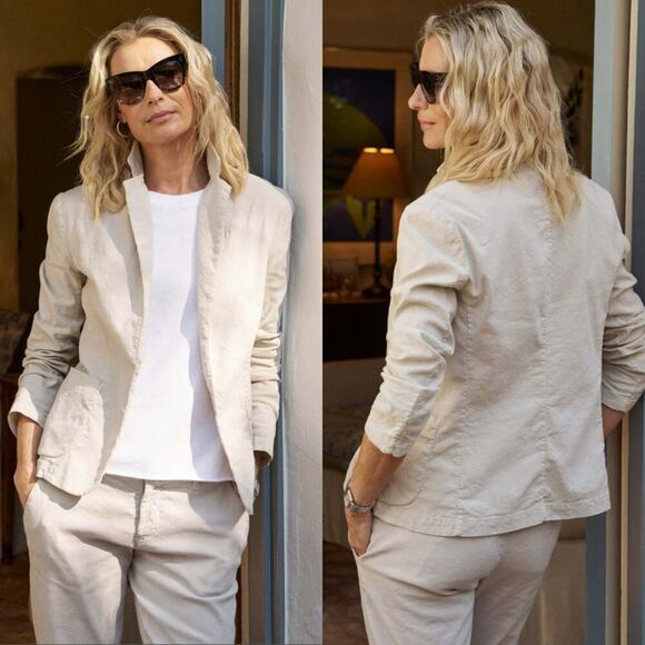 Frank & Eileen‎ Dublin Tailored Blazer Italian Performance Linen Cement Small